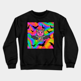 Rainbow Bat Pig Crewneck Sweatshirt